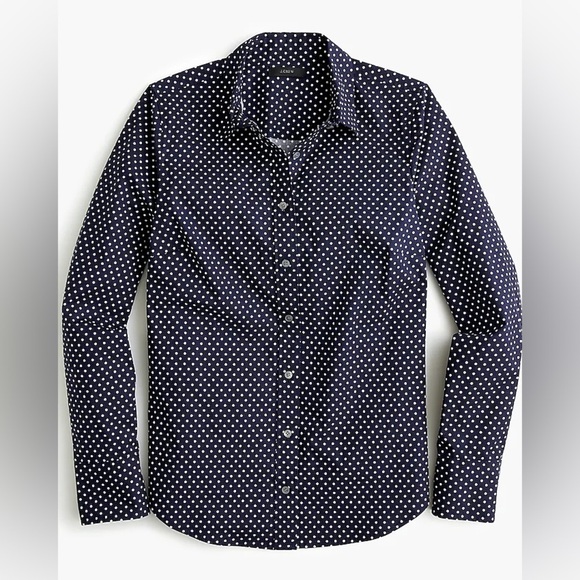 J. Crew Brown Casual Polka Button Down Shirt (Size L) - Picture 1 of 7